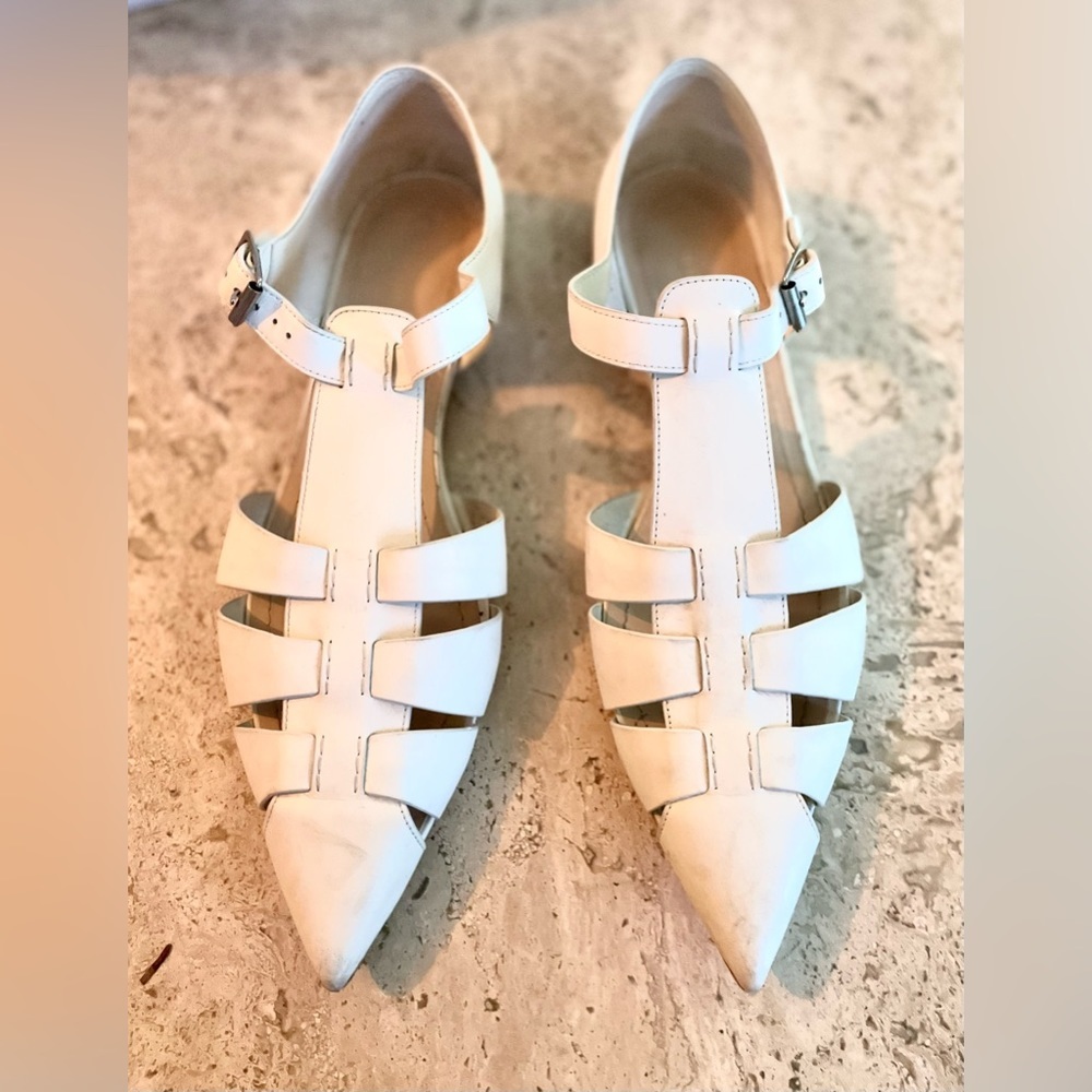 Dior Pointed White Sandals w/ Ankle Closure - Picture 4 of 7